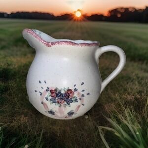 Vintage Noel Creamer Mini Pitcher 4" ceramic Pink blue floral theme